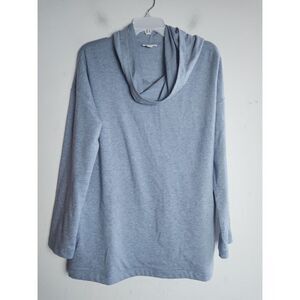 Pure Jill J.Jill Blue/Grey Pima Cotton/Modal Hooded Sweatshirt w/Pockets Medium